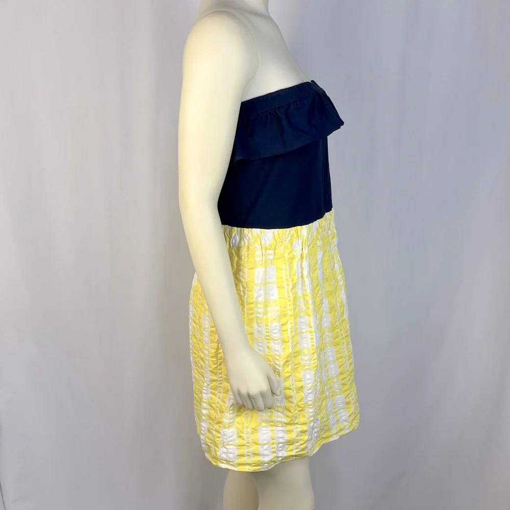 Lilly Pulitzer Esmeralda
Starfruit Yellow Sucker For Plaid Combo Navy Dress Sz L - Picture 9 of 15
